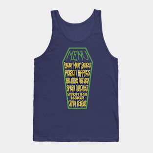 Funny Halloween Scary Text Food Menu Tank Top